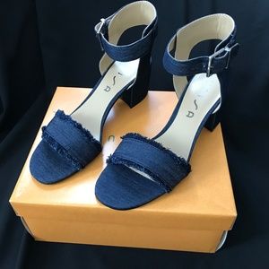 UNISA WOMENS DARK BLUE DENIM SANDALS-BRAND NEW- 8M